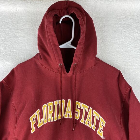 Y2K Sweatshirt Mens L Red Florida State Seminoles FSU Hoodie Heavy Steve & Barry - Picture 6 of 16